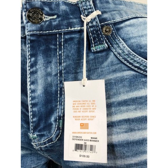 AMERICAN FIGHTER Men Denim Jeans DEFENDER AXIS MAN - Picture 9 of 13